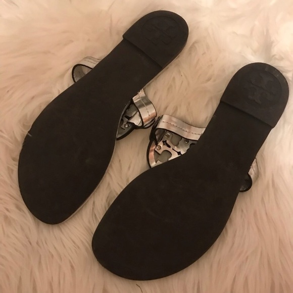 Authentic Tory Burch Silver Miller Sandals - Picture 3 of 3
